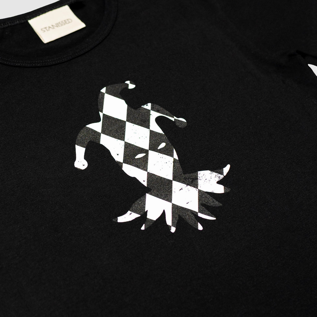 Checkered Baby Tee Black
