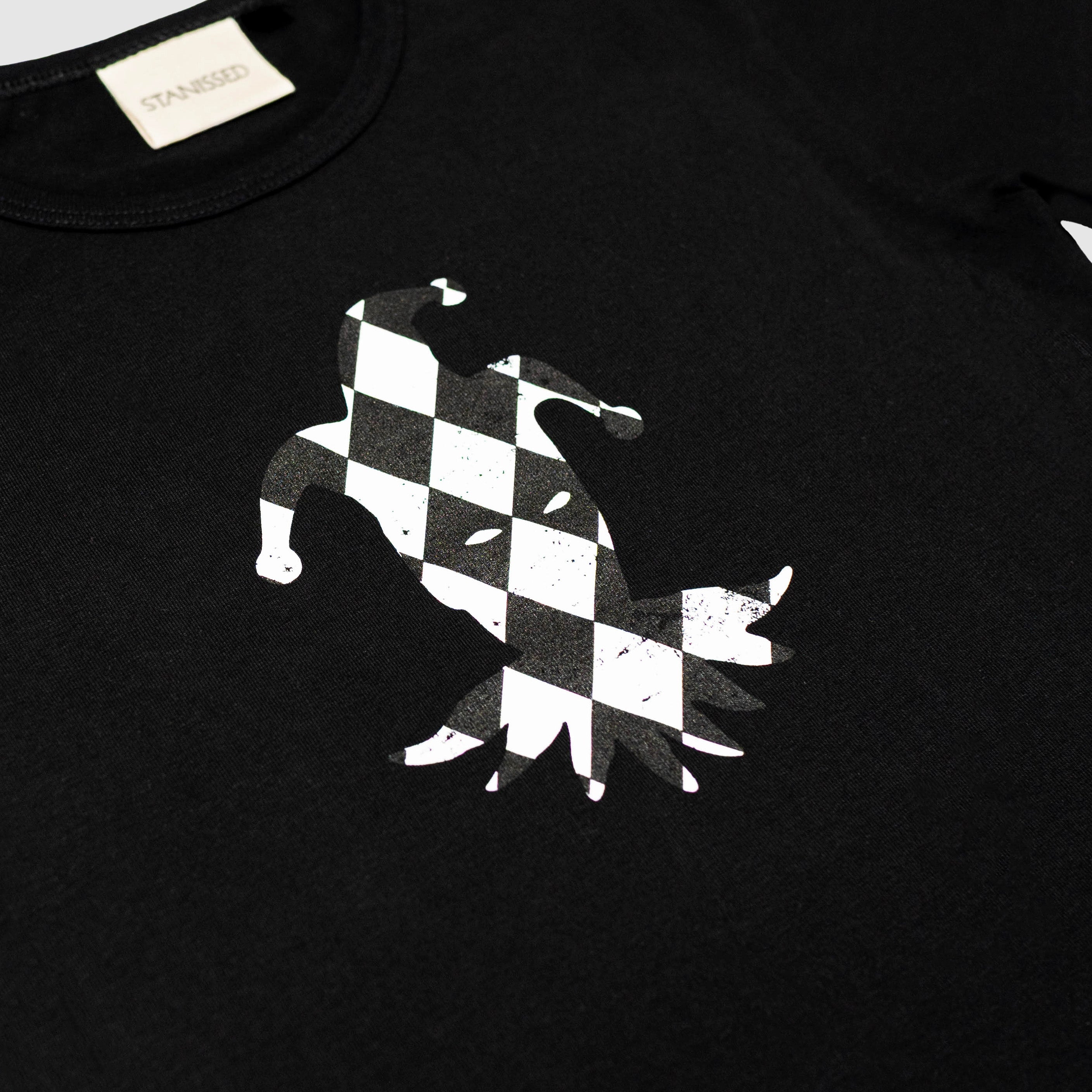 Checkered Baby Tee Black