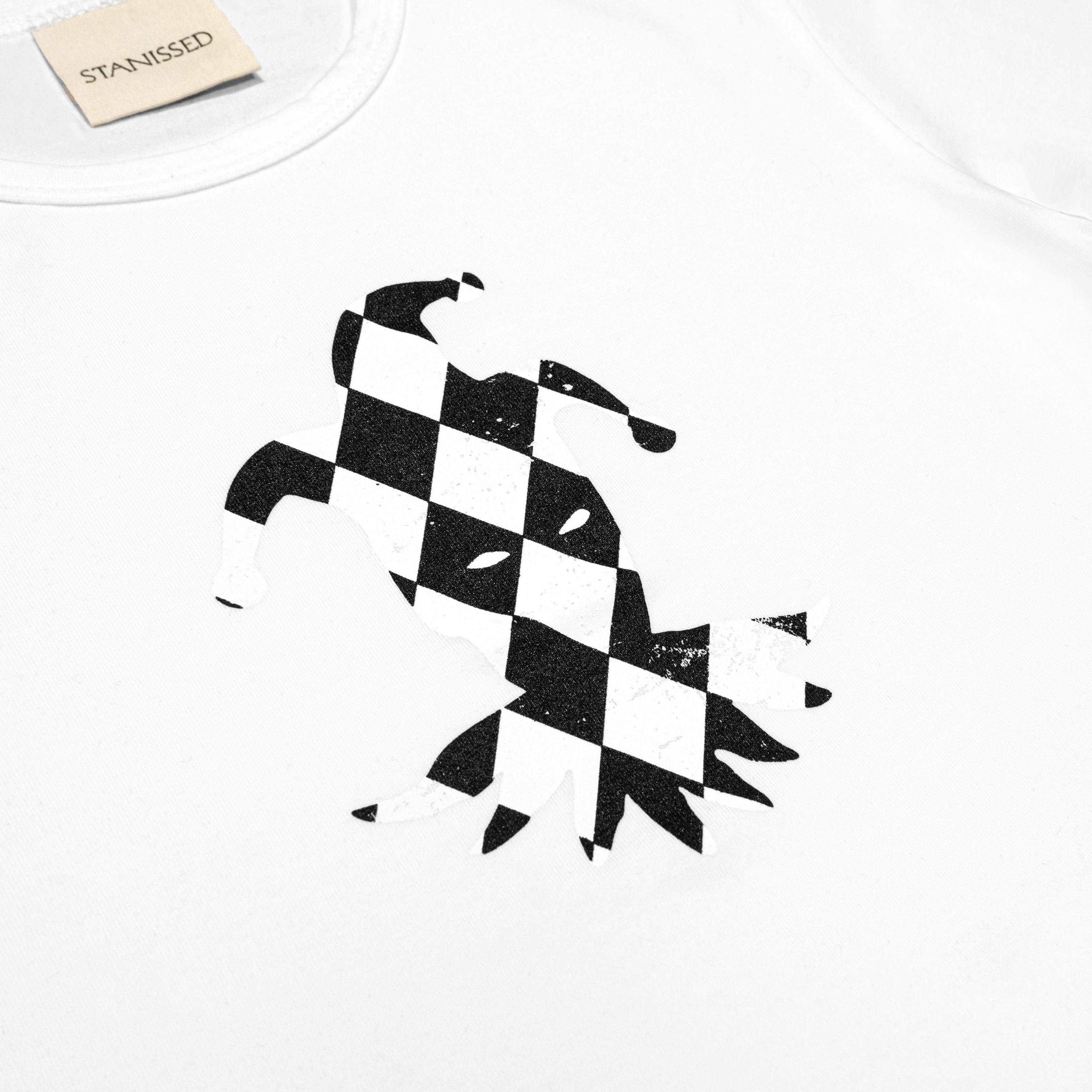 Checkered Baby Tee White