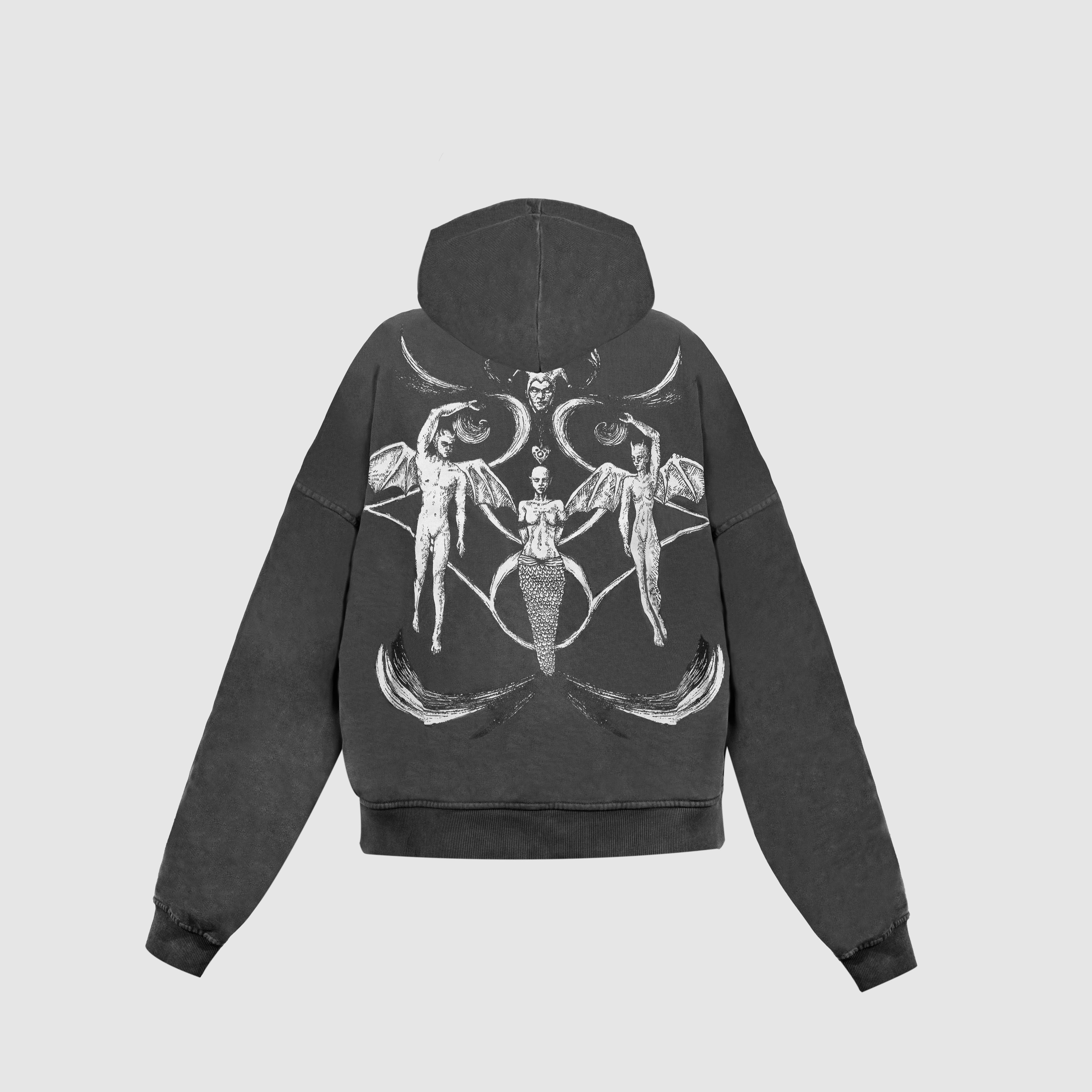 Legends Zip Hoodie Washed Black