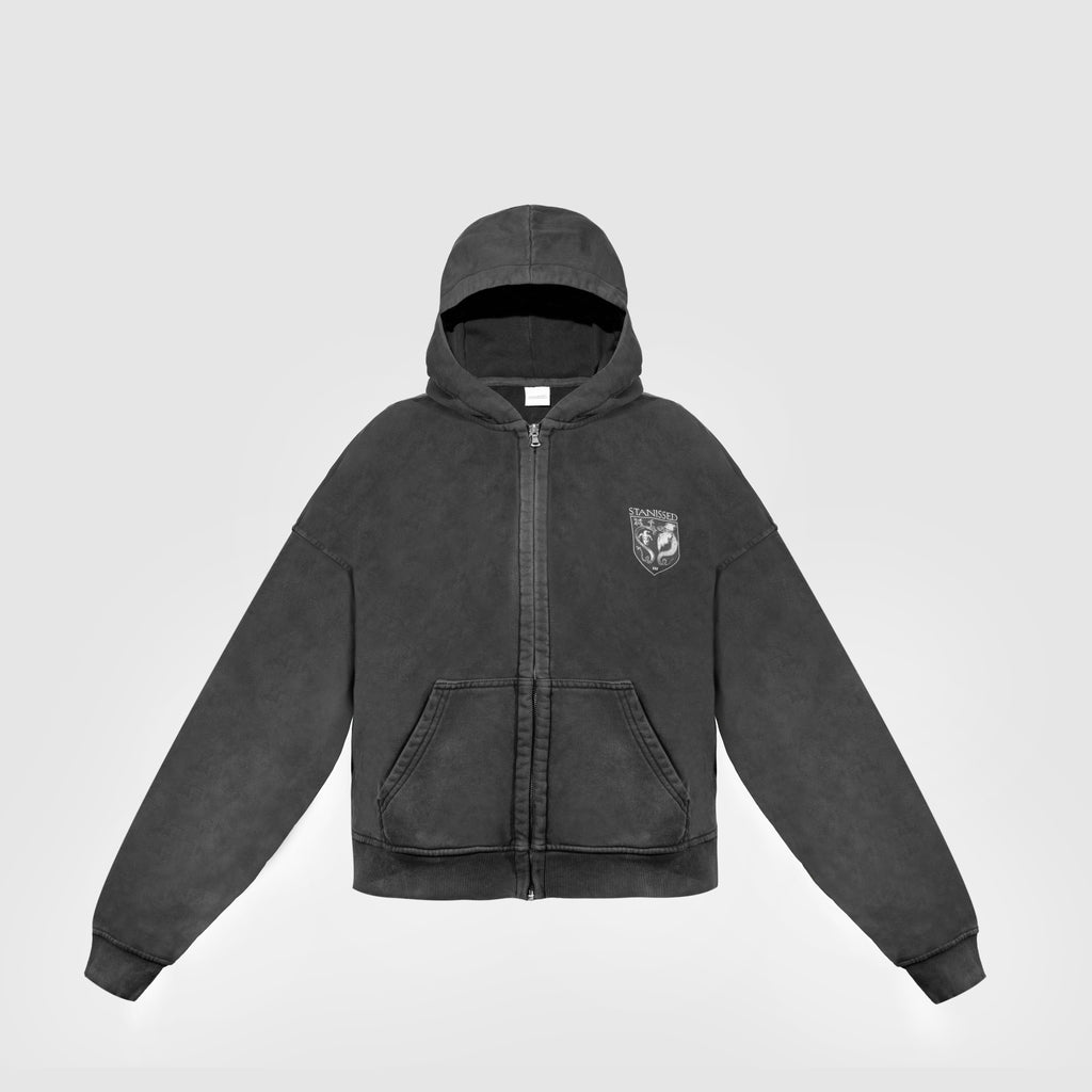 Legends Zip Hoodie Washed Black