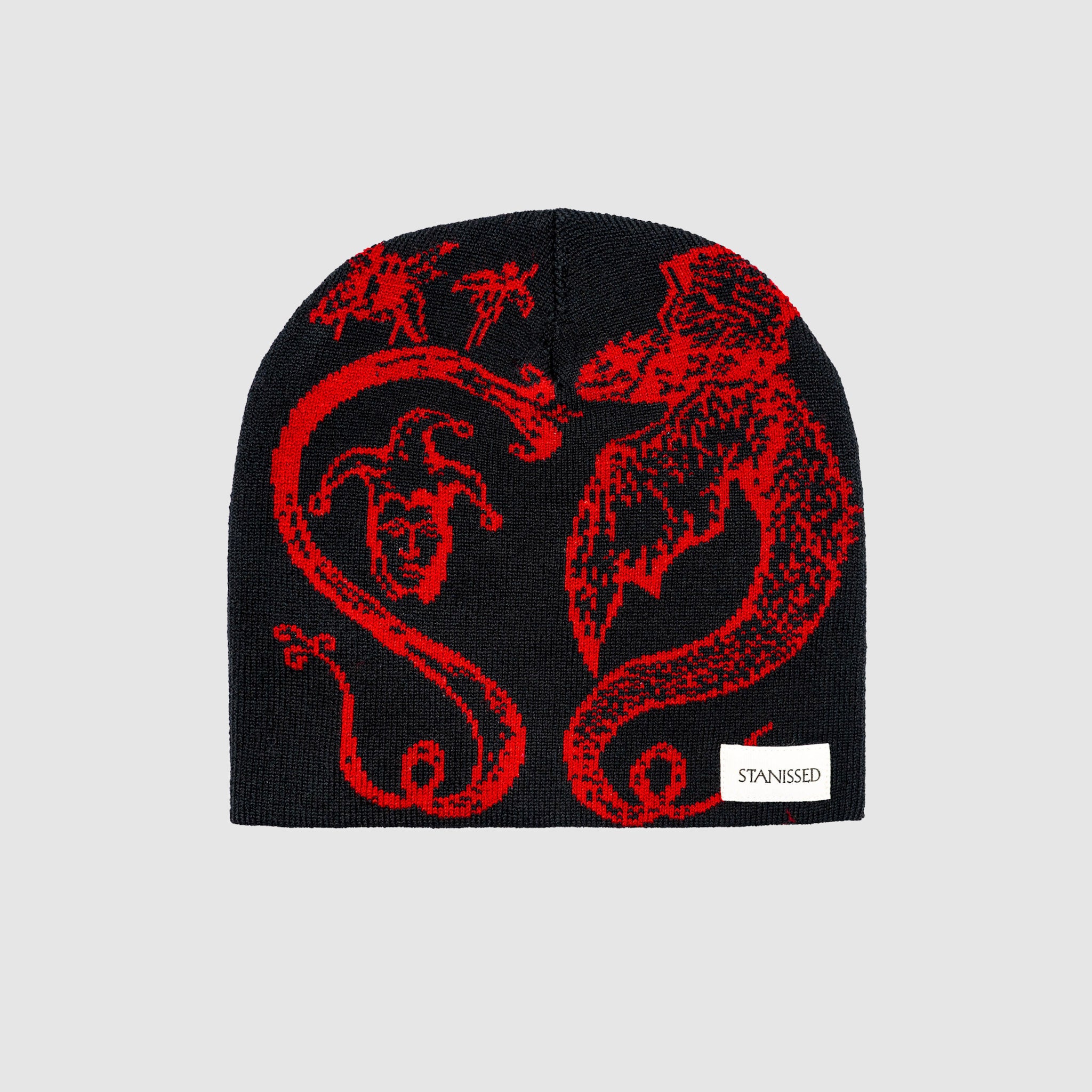 Coat Of Arms Beanie Black & Burgundy