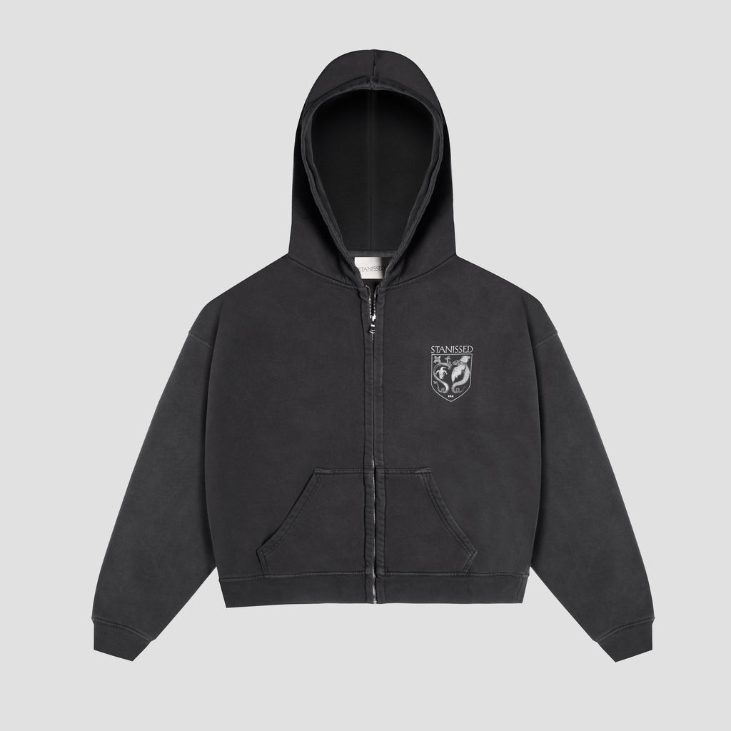 Legends Zip Hoodie Washed Black