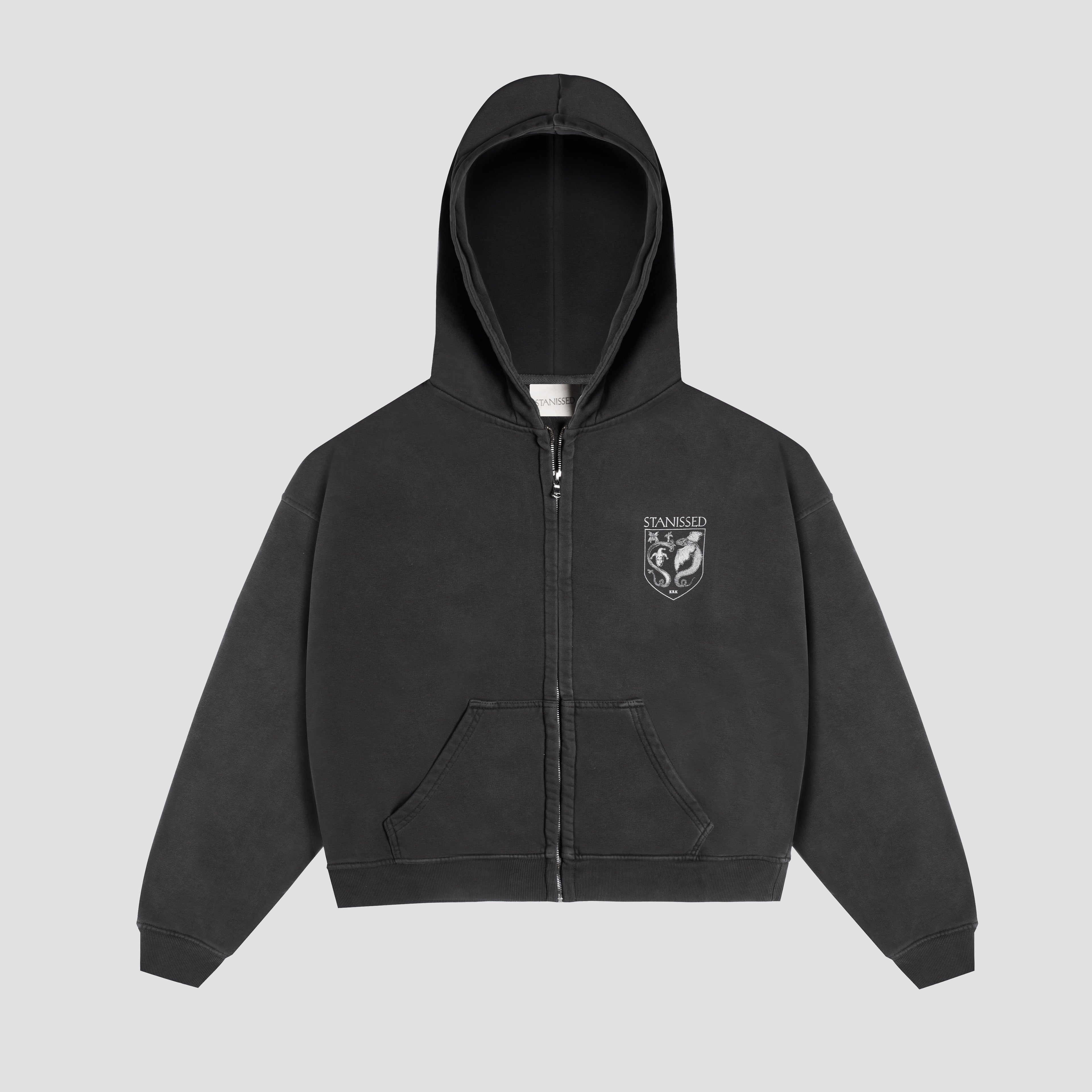 Legends Zip Hoodie Washed Black