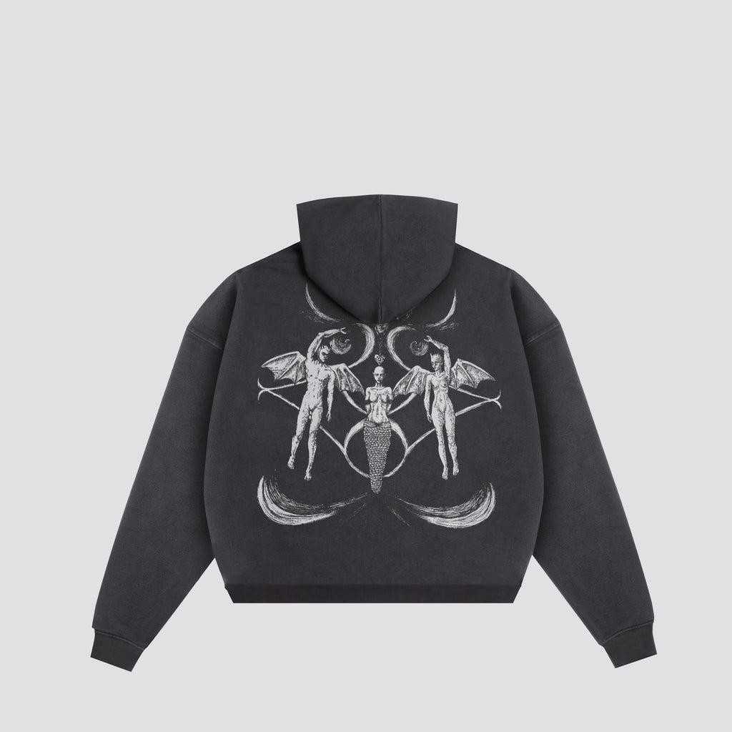 Legends Zip Hoodie Washed Black