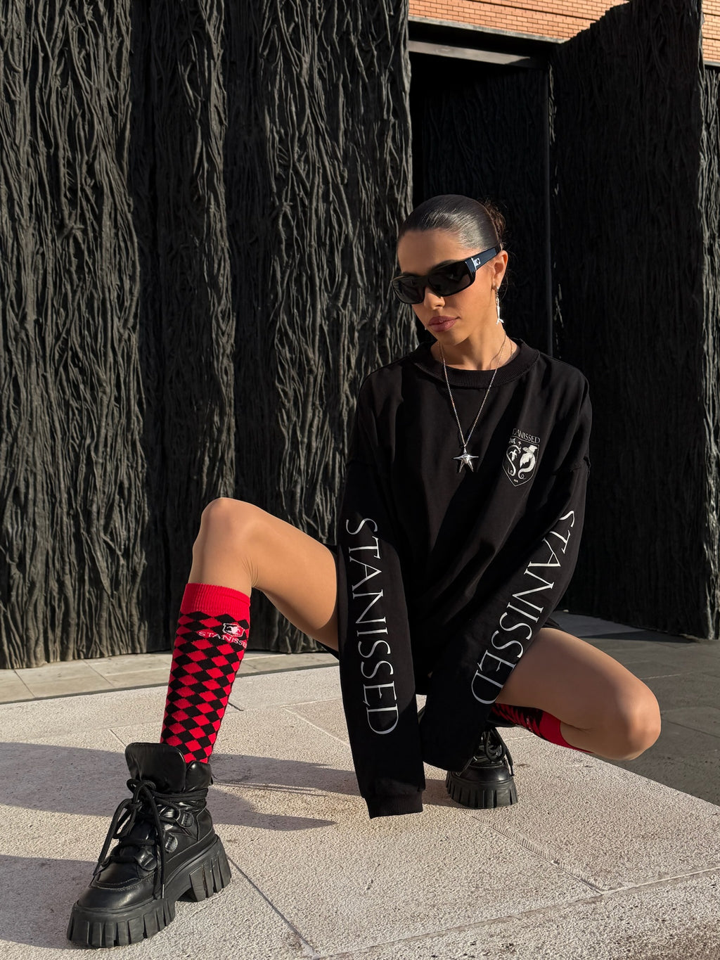 Checkered Knee High Socks
