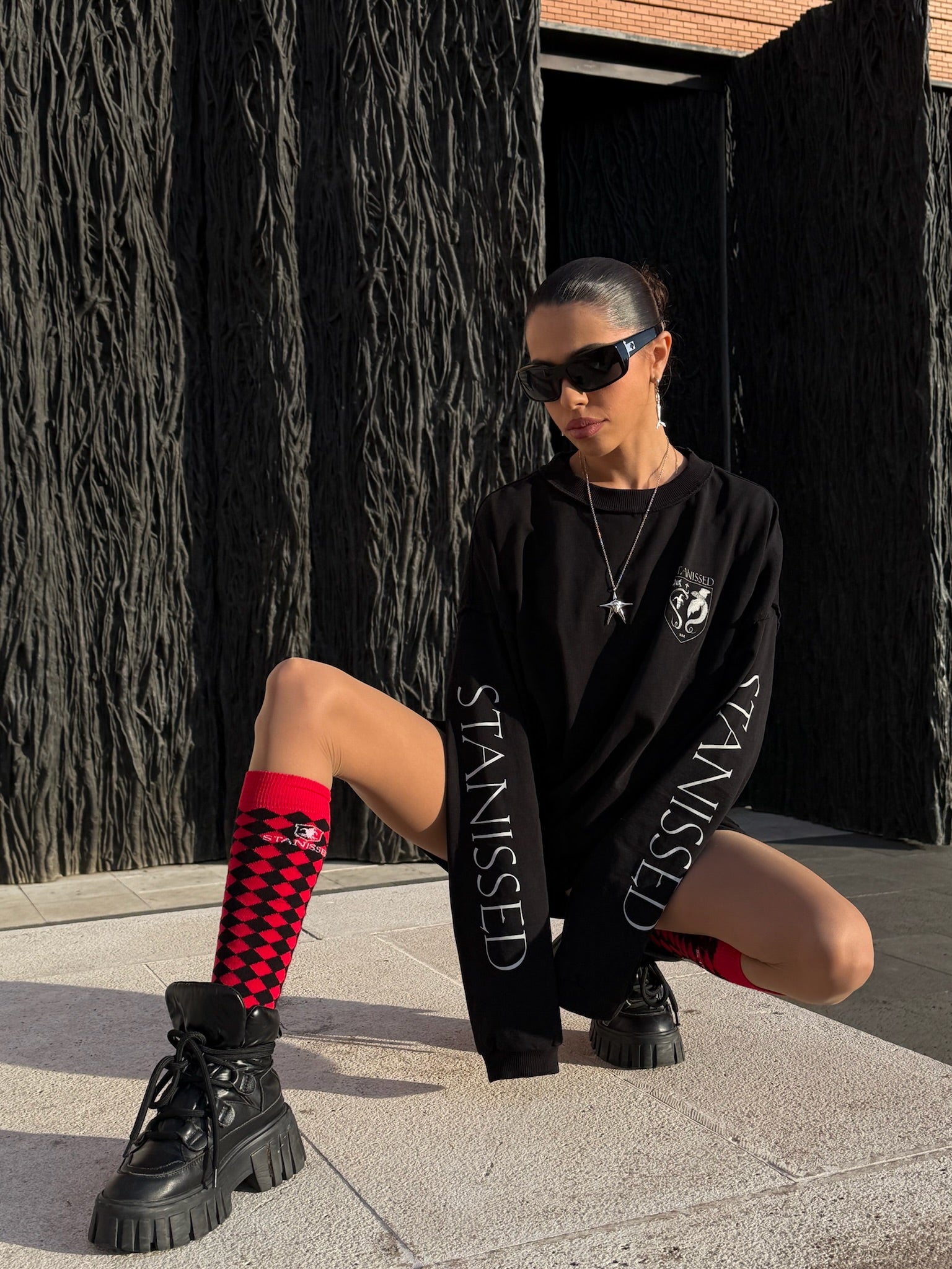 Checkered Knee High Socks