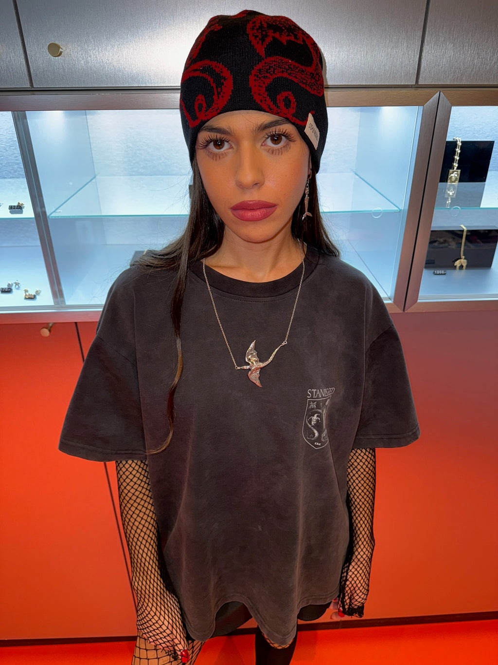 Coat Of Arms Beanie Black & Burgundy