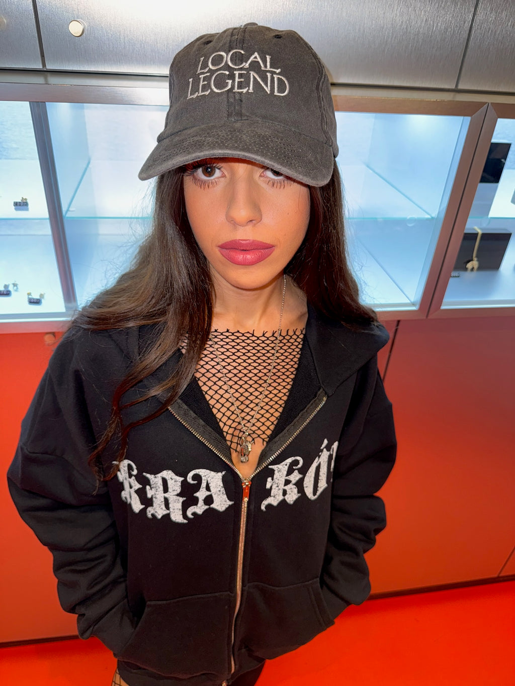 Local Legend Strapback Cap Washed Grey