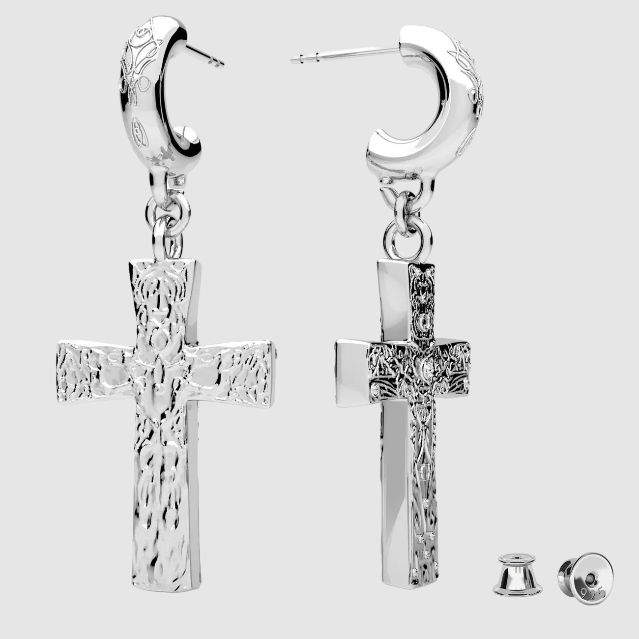 Crossed Earring Silver