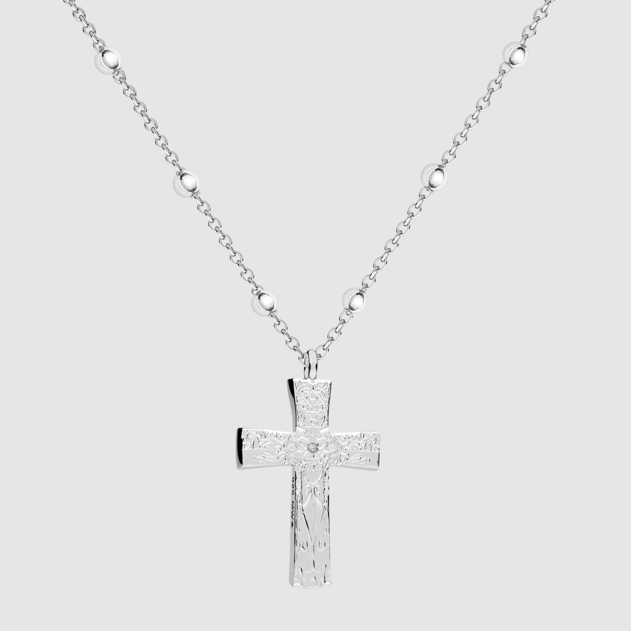 Crossed Big Pendant Silver