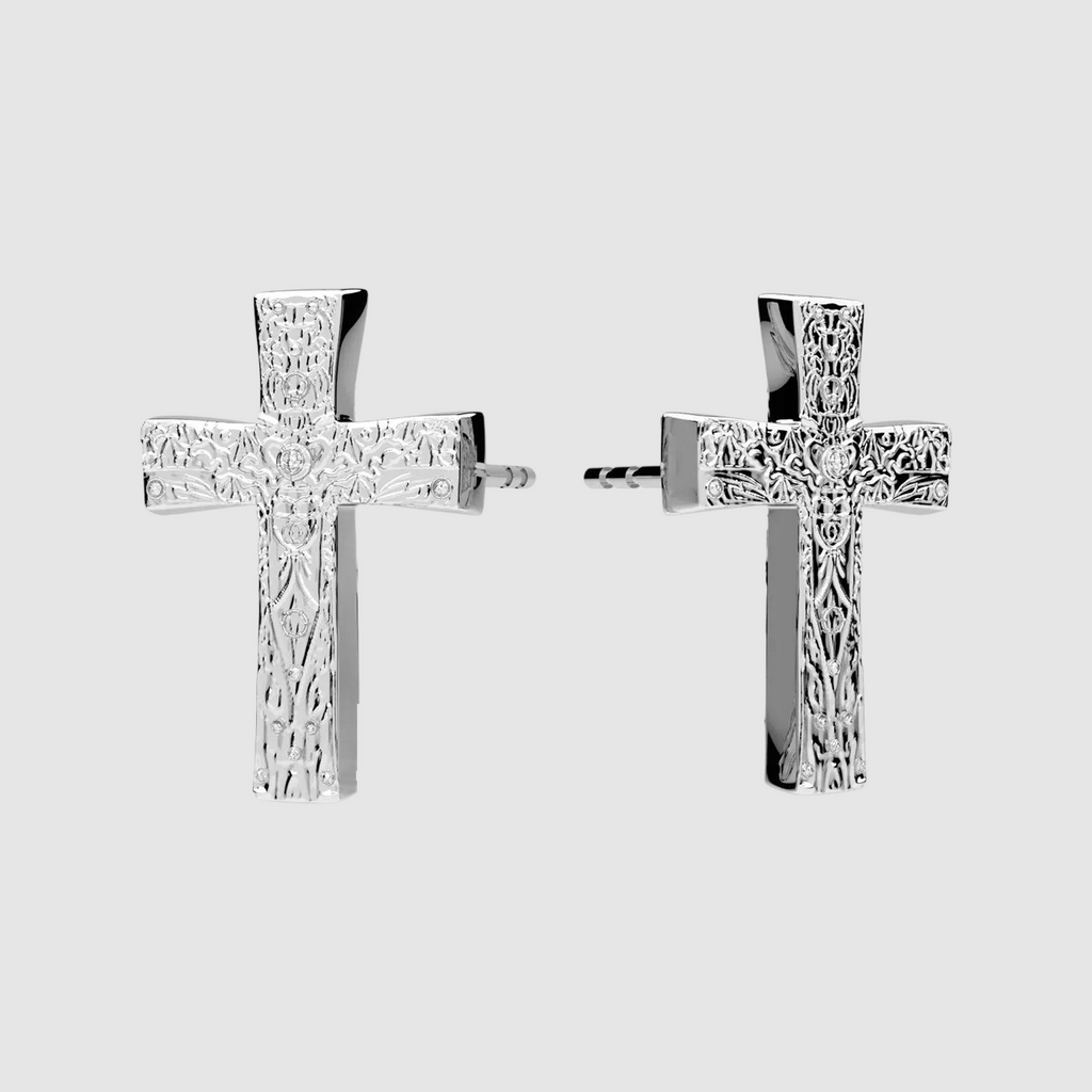 Crossed Pin Silver